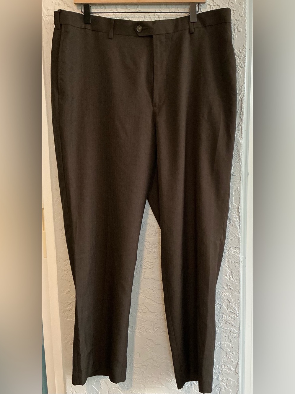 Savane Men's Dress Comfort Waist Band Pants - Brown